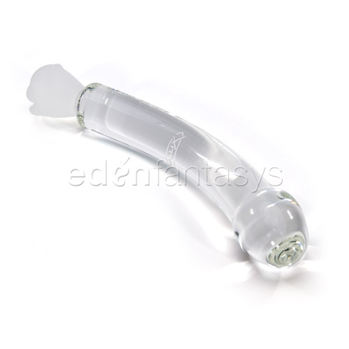 Crystal rose curved G-spot dildo - glass g-spot shaft discontinued