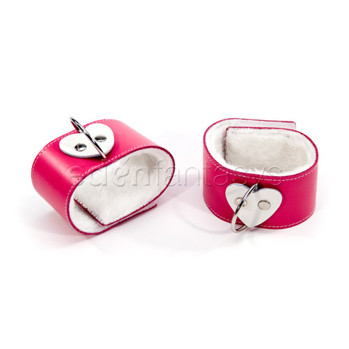 Pink heart ankle restraints - ankle cuffs