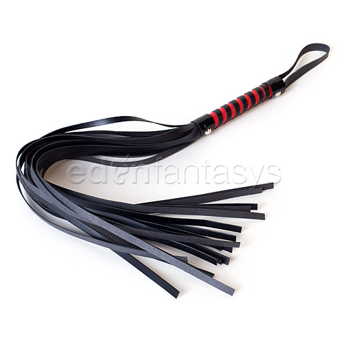 Sex and Mischief red and black stripe flogger - flogging toy