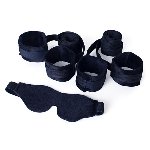 Sex and Mischief our first bondage kit - cuffs and blindfold set discontinued