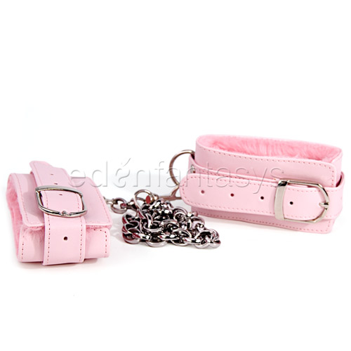Pink plush ankle cuffs - sex toy