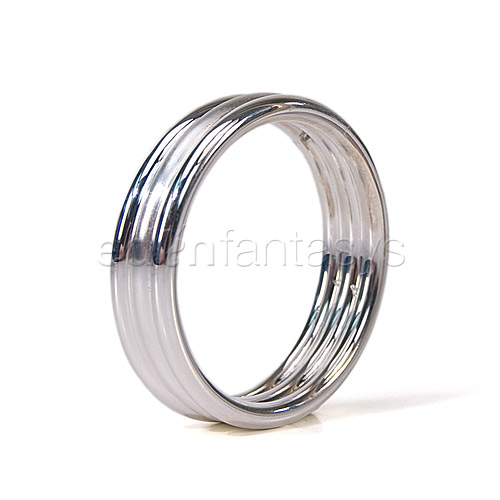 Silver ribbed cock ring - cock ring discontinued