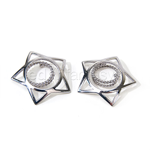 Silver star nipple shields - nipple jewelry