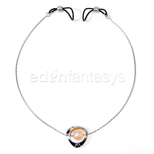 Silver pearl nipple chain - nipple jewelry